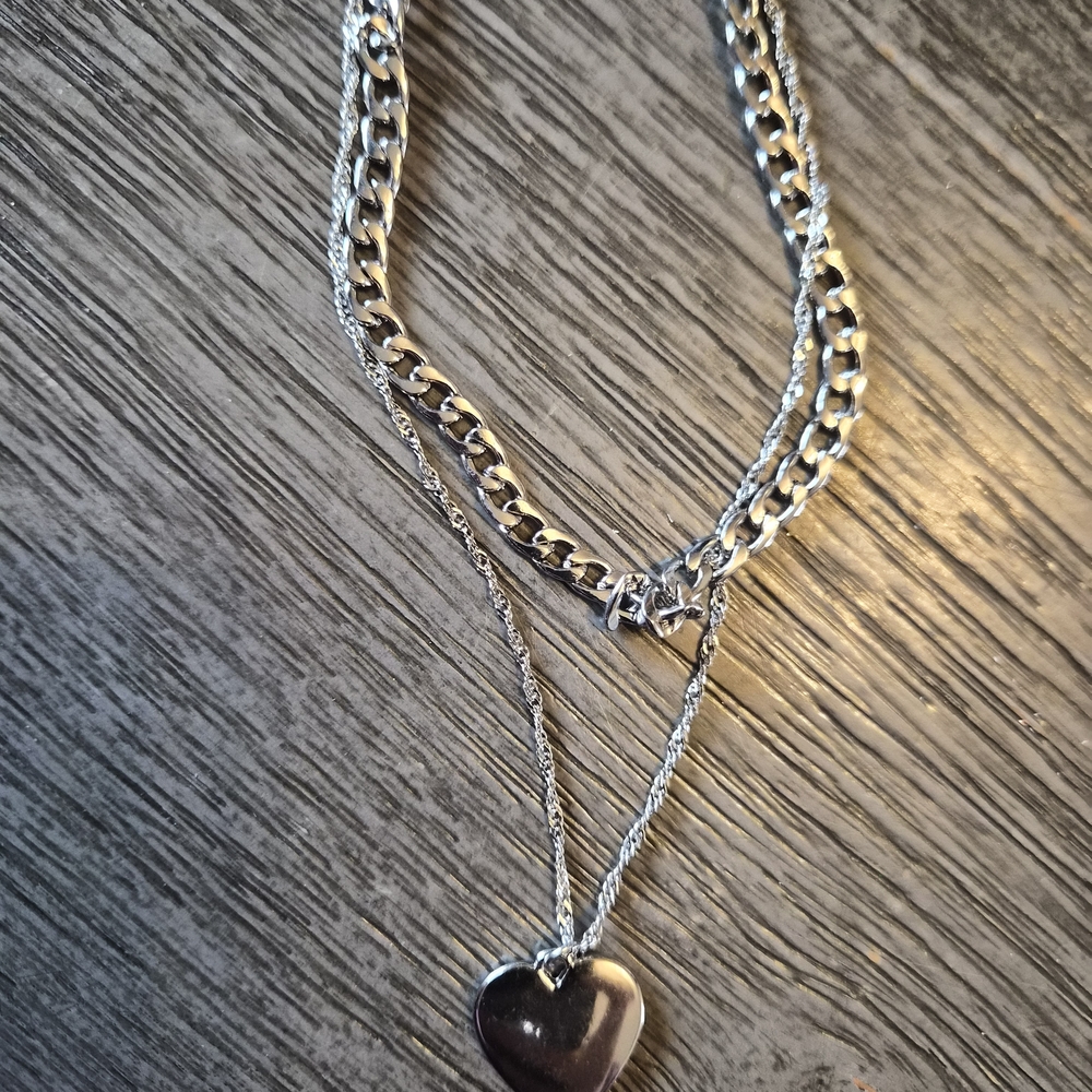 Silver Heart Pendant Necklace